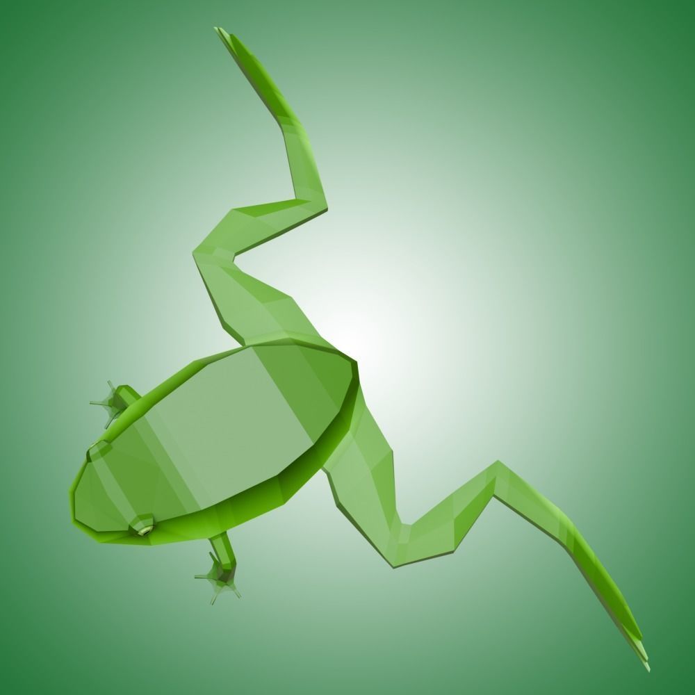 Frog Low Poly Low-poly 3D model_3