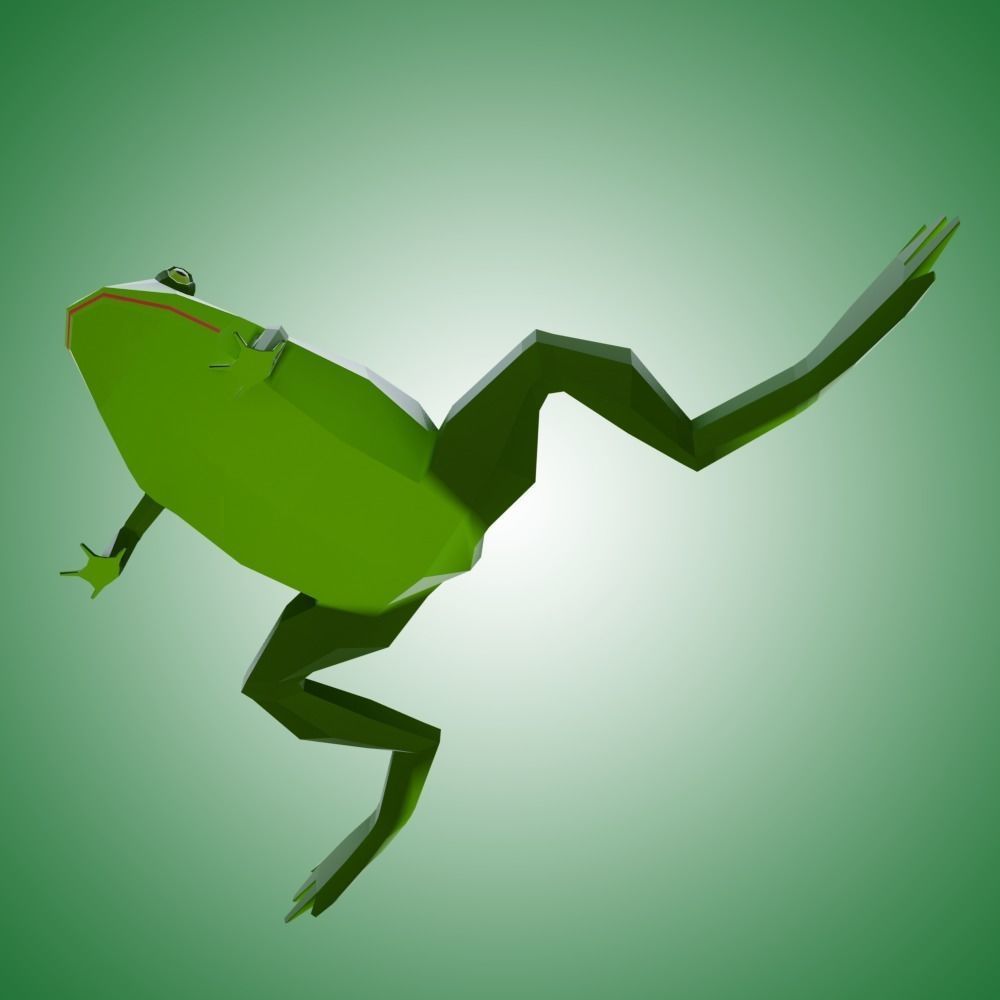 Frog Low Poly Low-poly 3D model_5