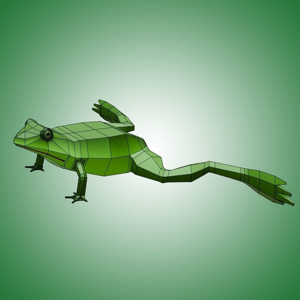 Frog Low Poly Low-poly 3D model_2
