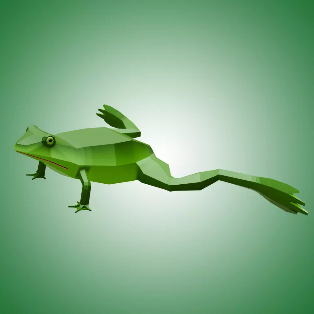 Frog Low Poly Low-poly 3D model_0