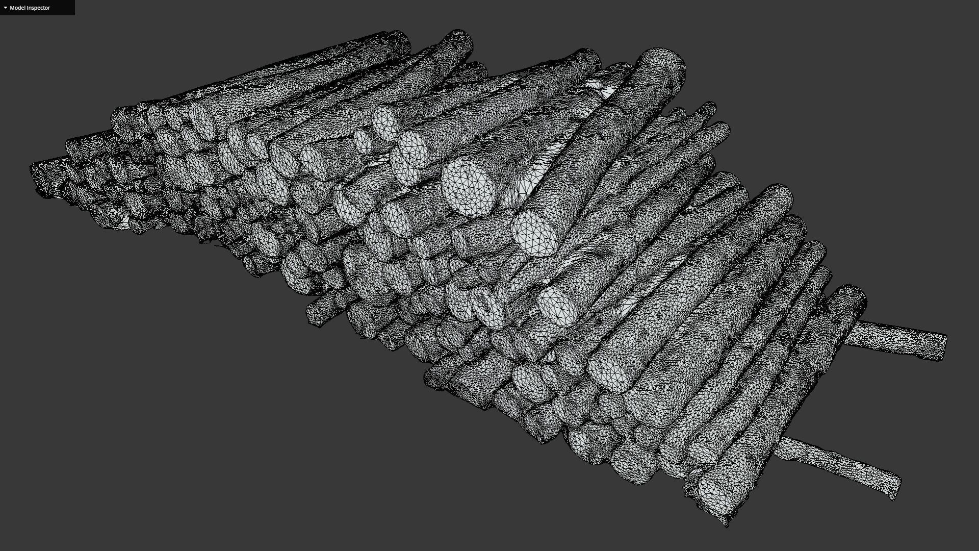 Pile of logs heap of wood in the forest 01 3D model_1