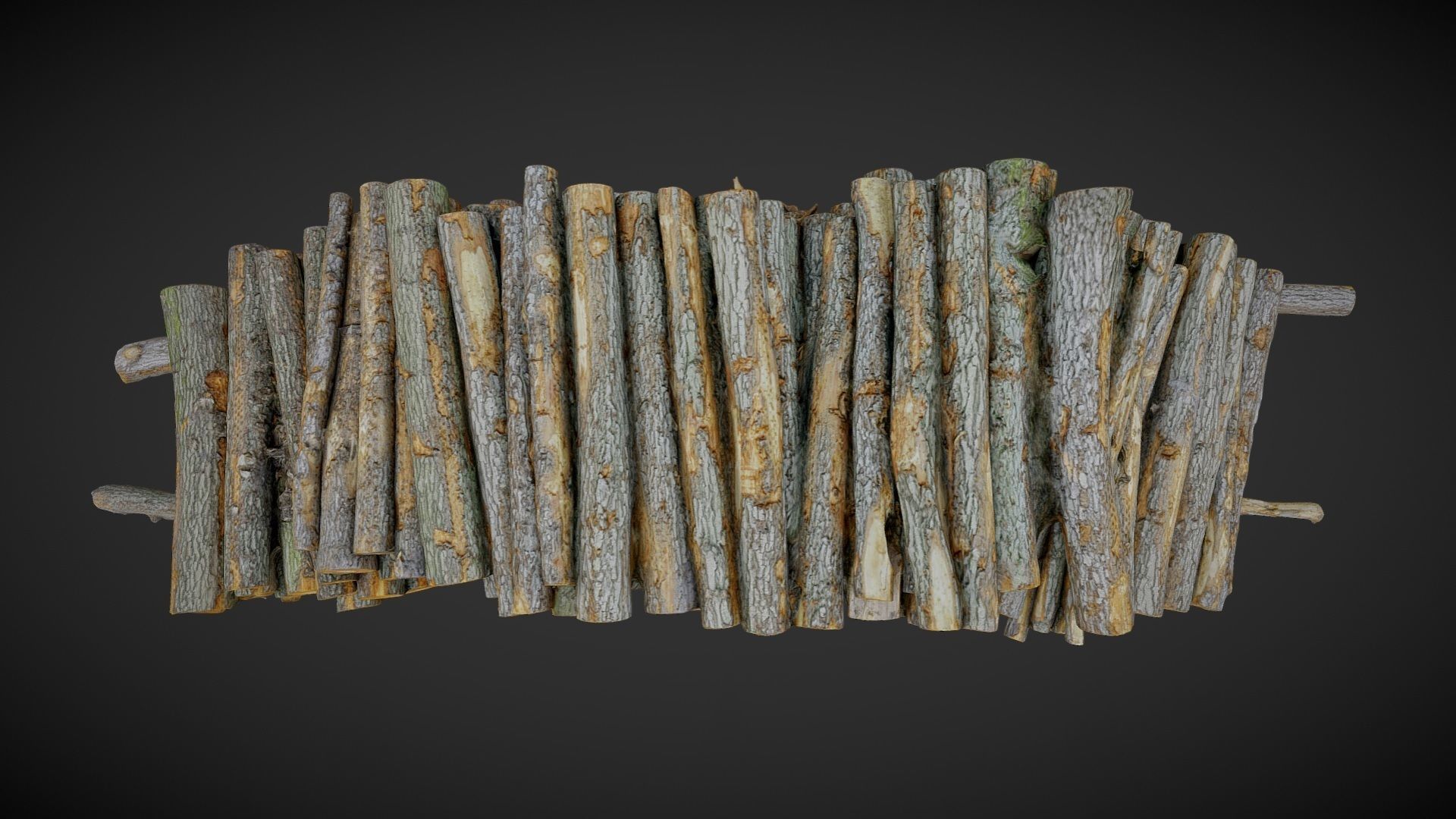 Pile of logs heap of wood in the forest 01 3D model_5