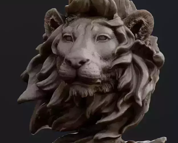 Lion Decoration Sculpture scan