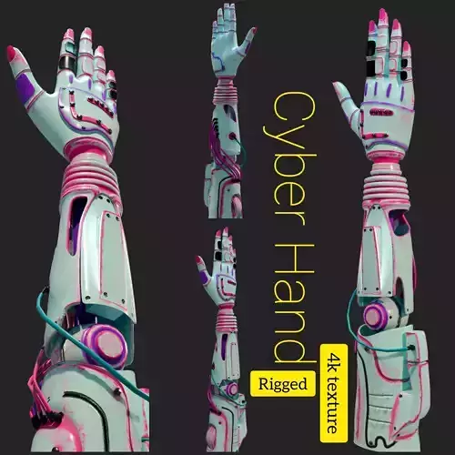 Cyber Hand Low-poly 3D model