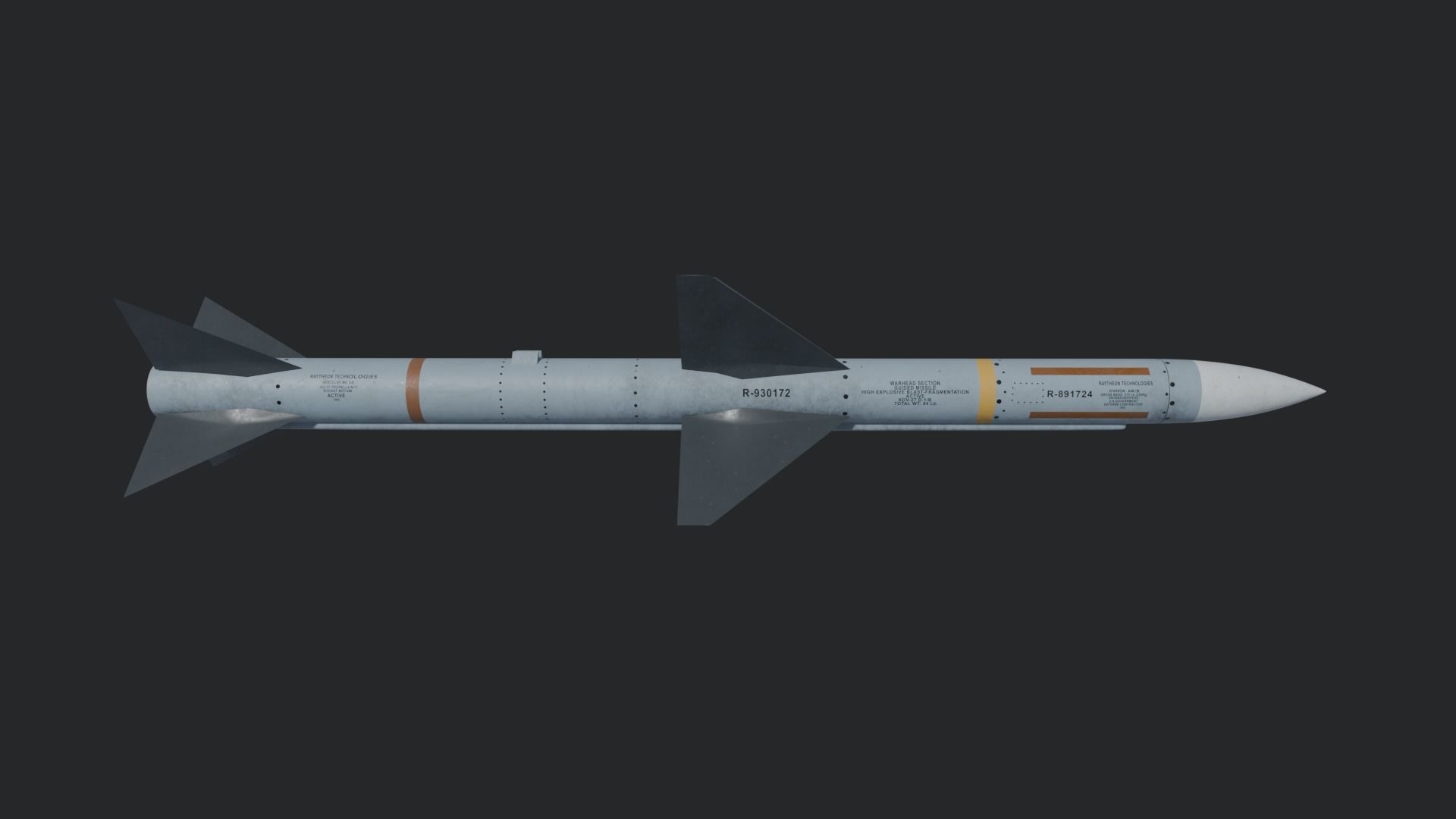 AIM-7 Sparrow missile 3D model_2