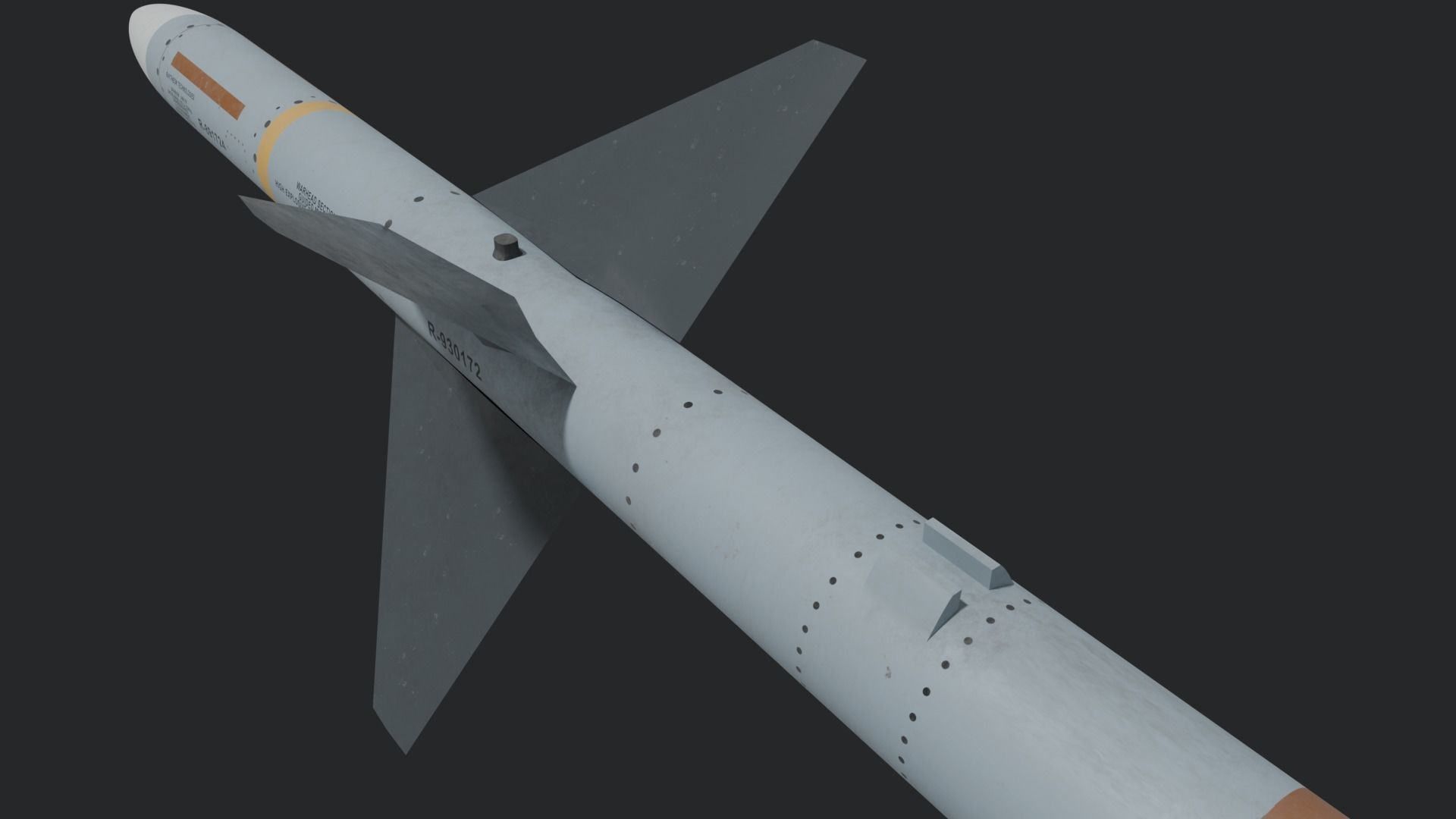 AIM-7 Sparrow missile 3D model_7