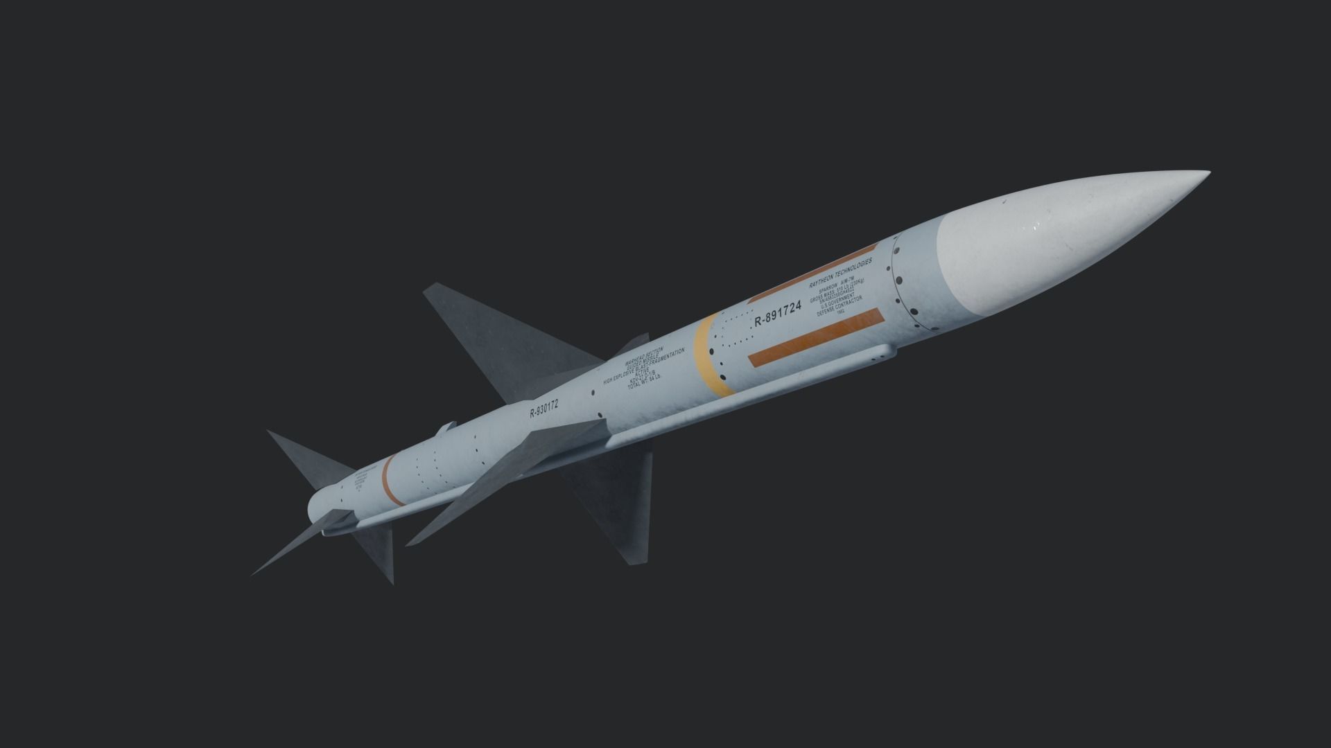 AIM-7 Sparrow missile 3D model_9