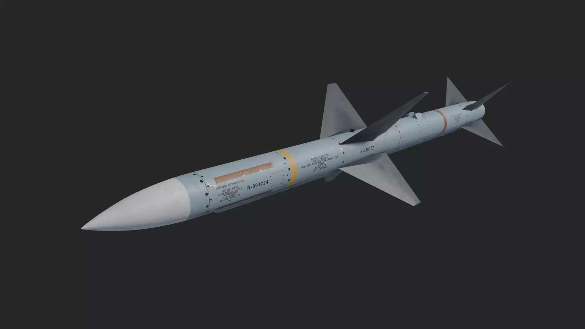 AIM-7 Sparrow missile 3D model_0