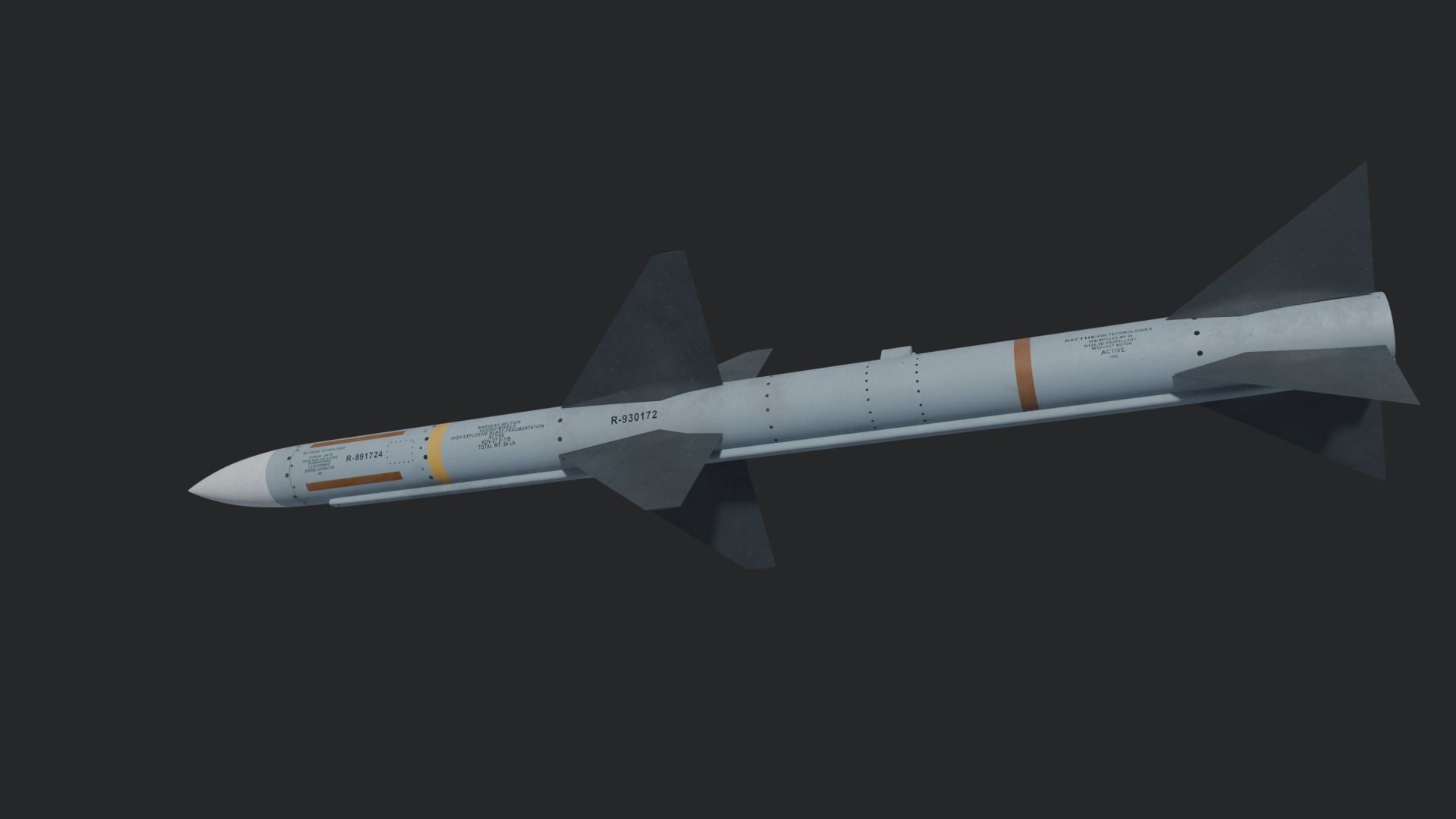 AIM-7 Sparrow missile 3D model_4