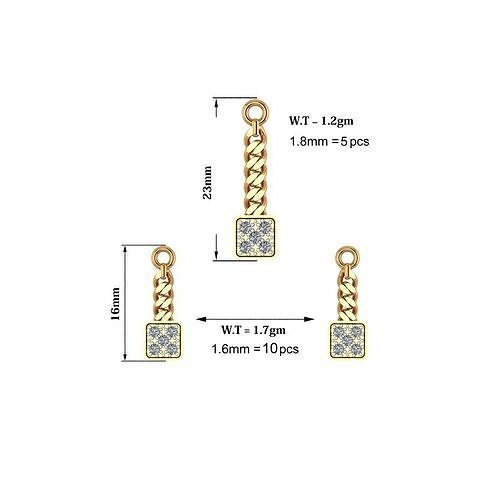 Baguette Stone Jewellery Set 3D print model