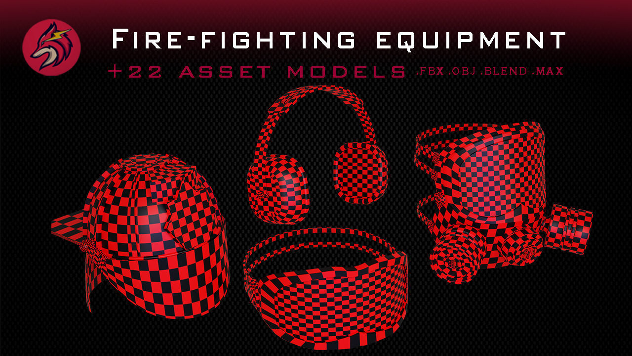 fire truck Low-poly 3D model_4