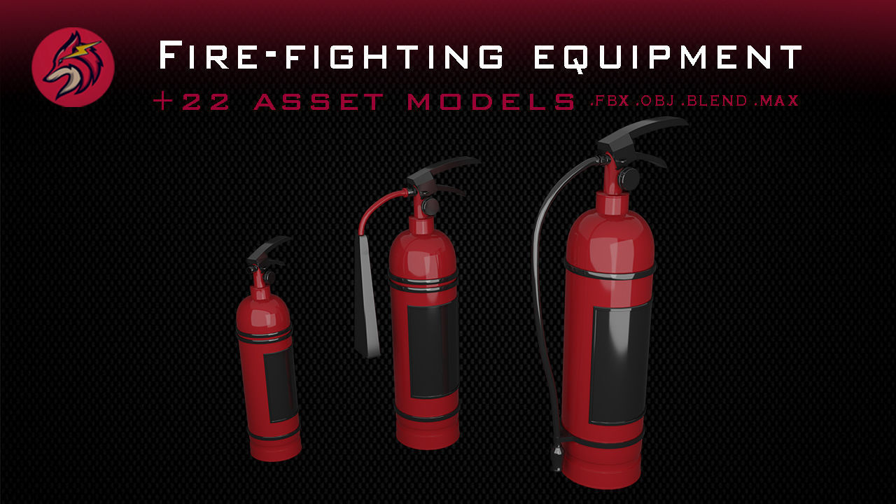 fire truck Low-poly 3D model_10