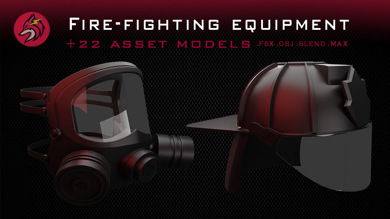 fire truck Low-poly 3D model_6