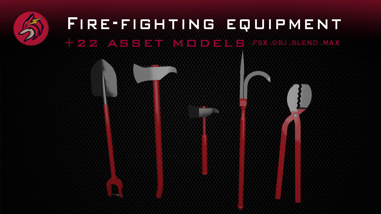 fire truck Low-poly 3D model_8