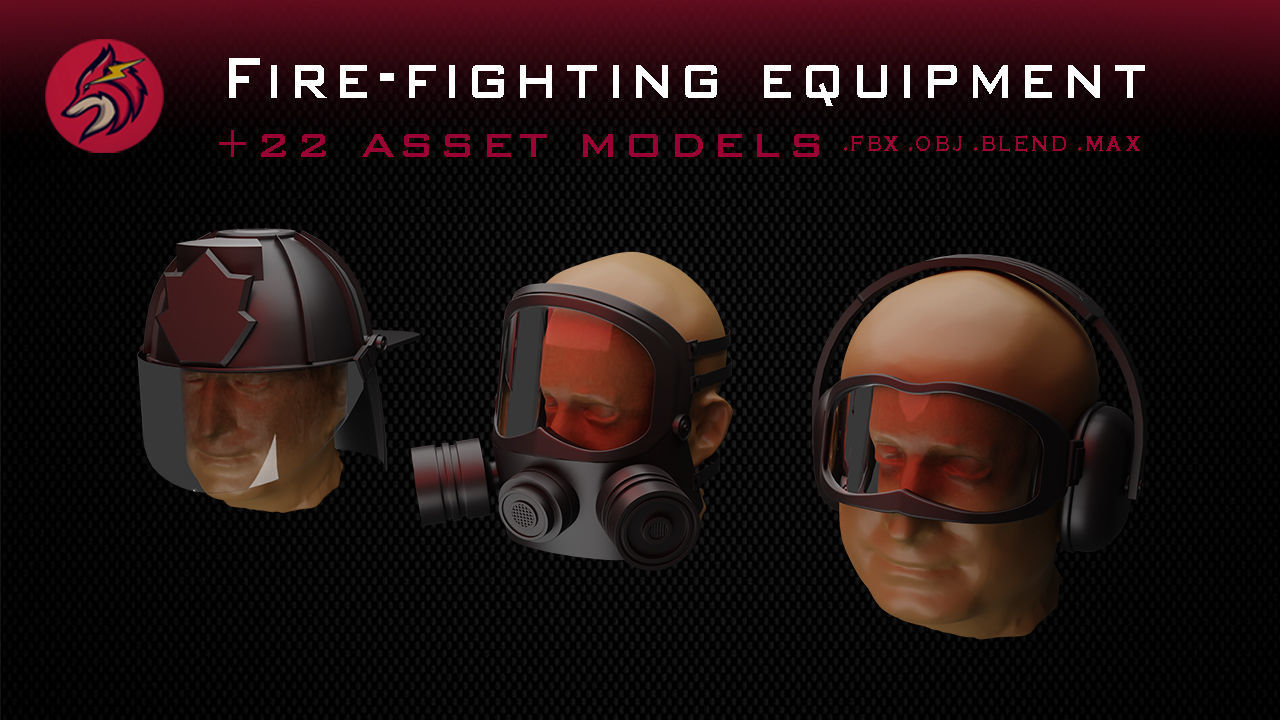 fire truck Low-poly 3D model_1