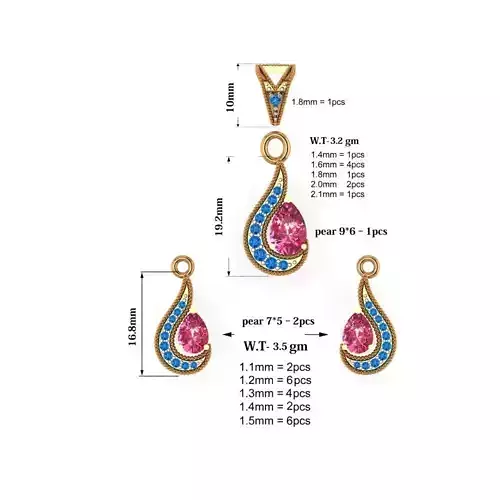 Chandelier Stone Jewellery Set