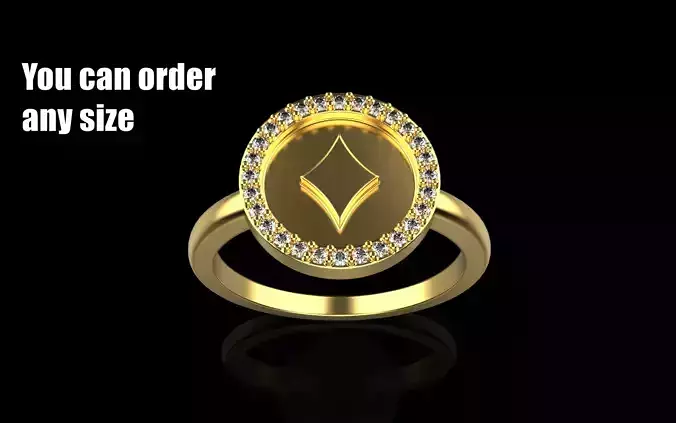 Card diamonds ring model 604
