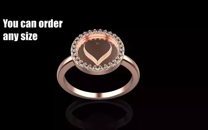 Card hearts ring model 607 3D print model