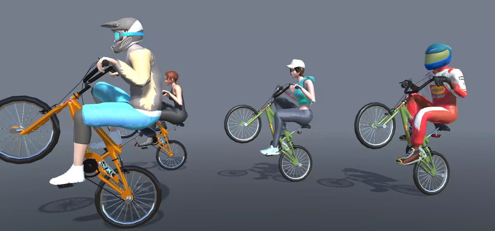 BMX Bike Animations Low-poly 3D model