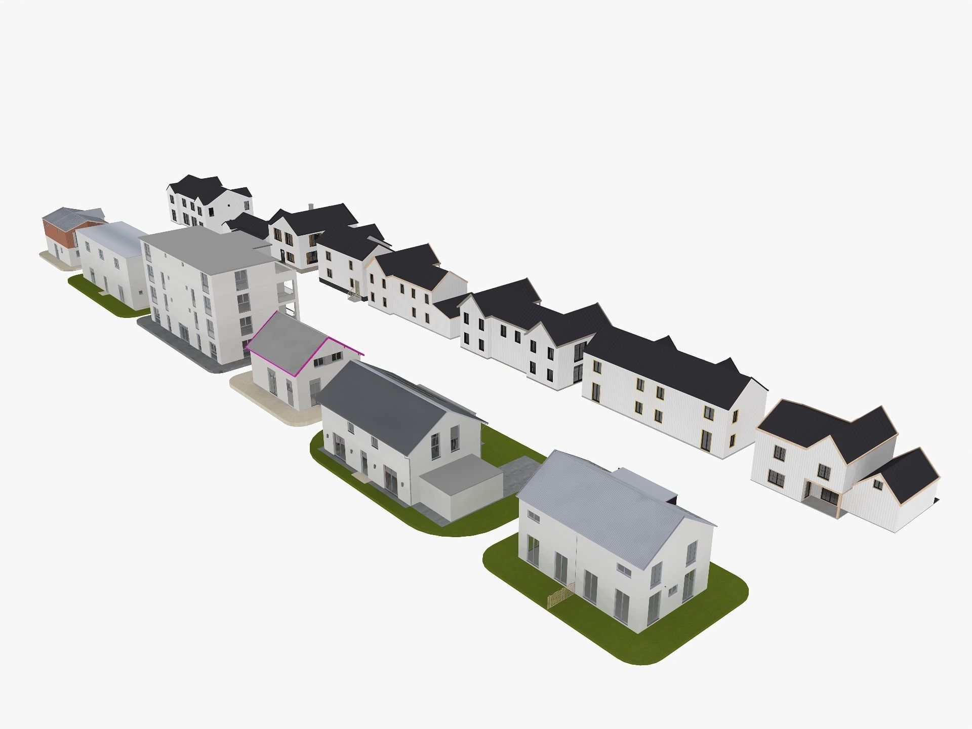 Modern Houses Collection 3D model_7