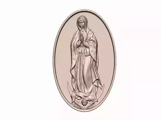 Our Lady of Guadalupe Medallion 01 3D print model