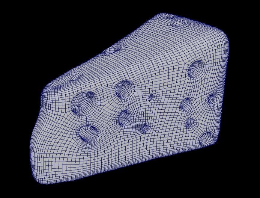 Cheese With Hole Low-poly 3D model_4