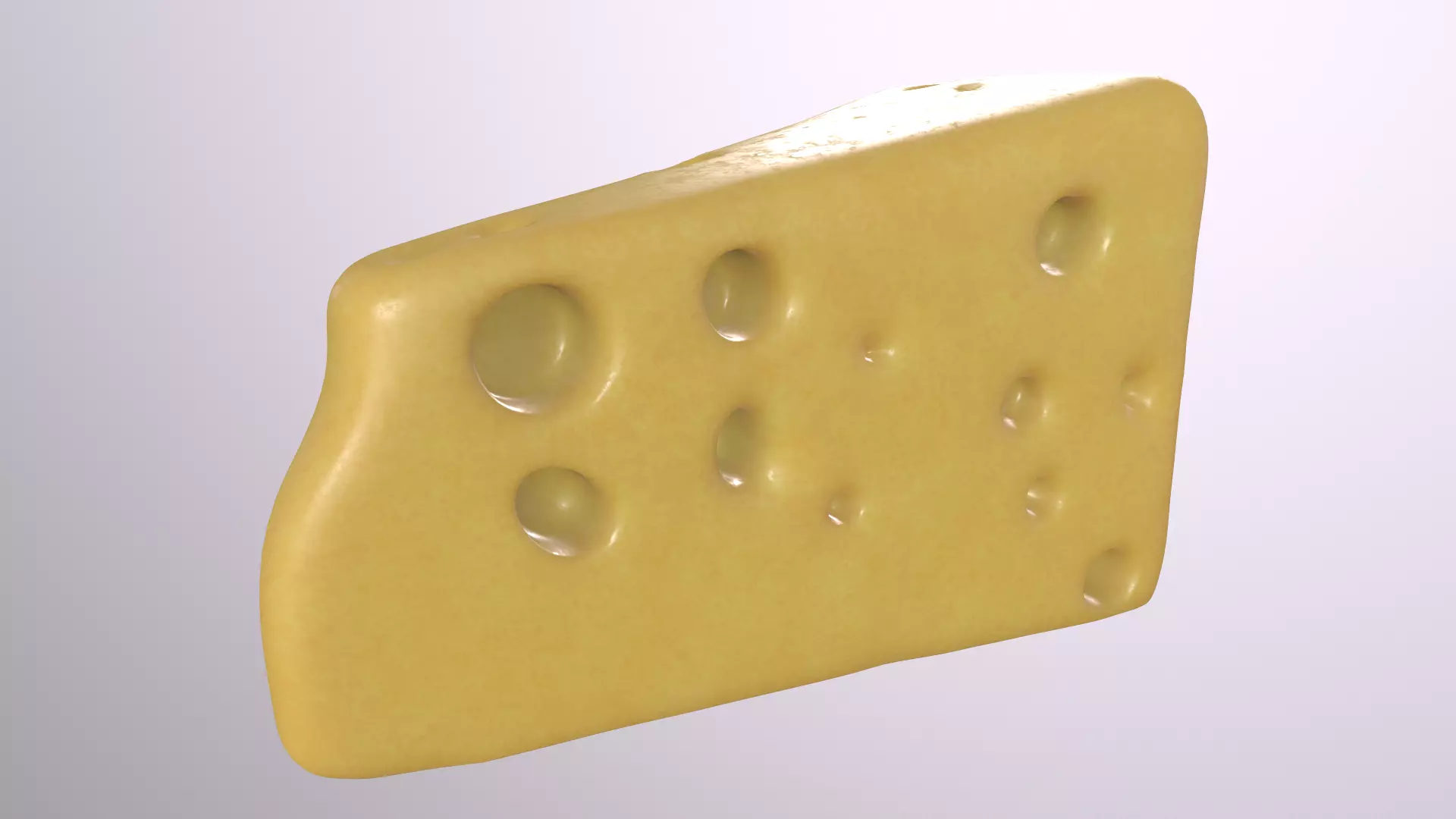 Cheese With Hole Low-poly 3D model_0