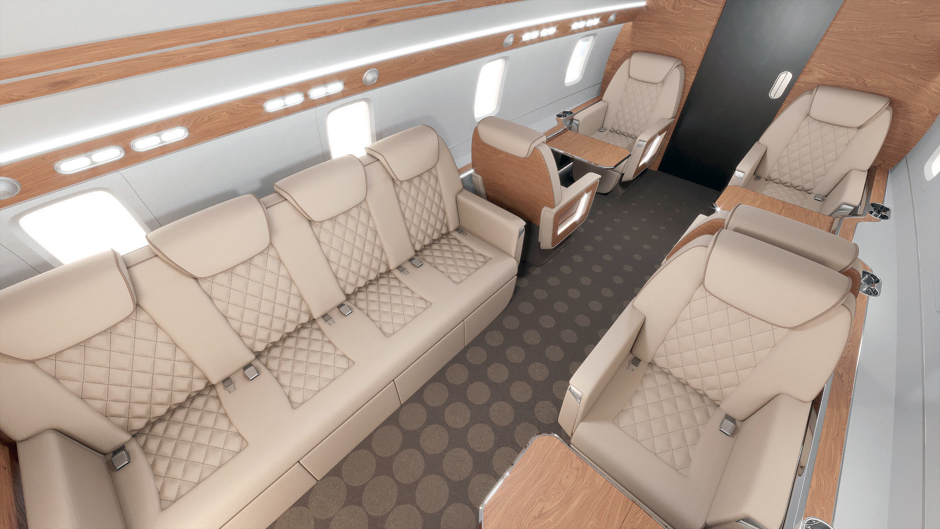 Private Jet interior 3D model_4