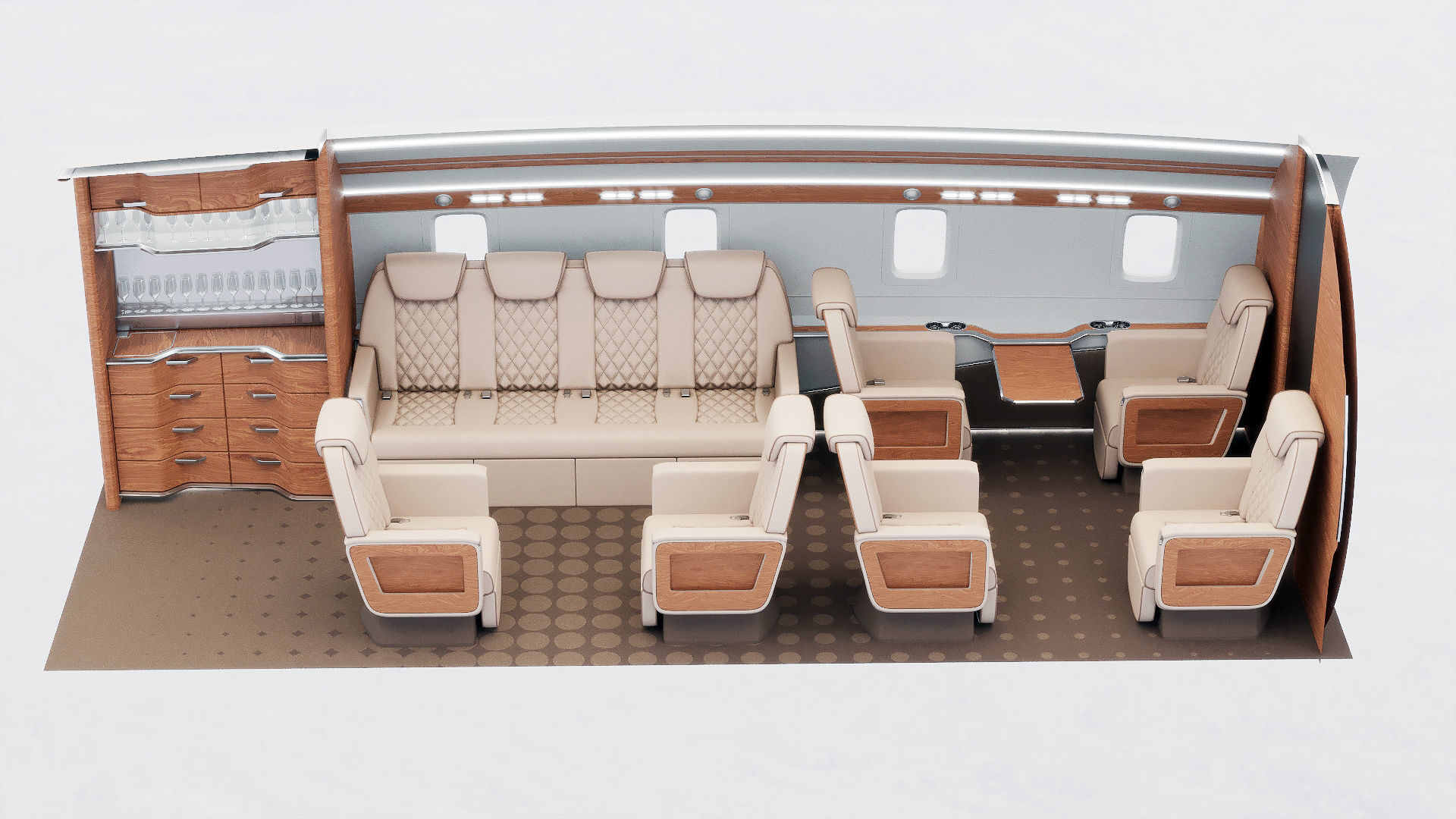 Private Jet interior 3D model_5