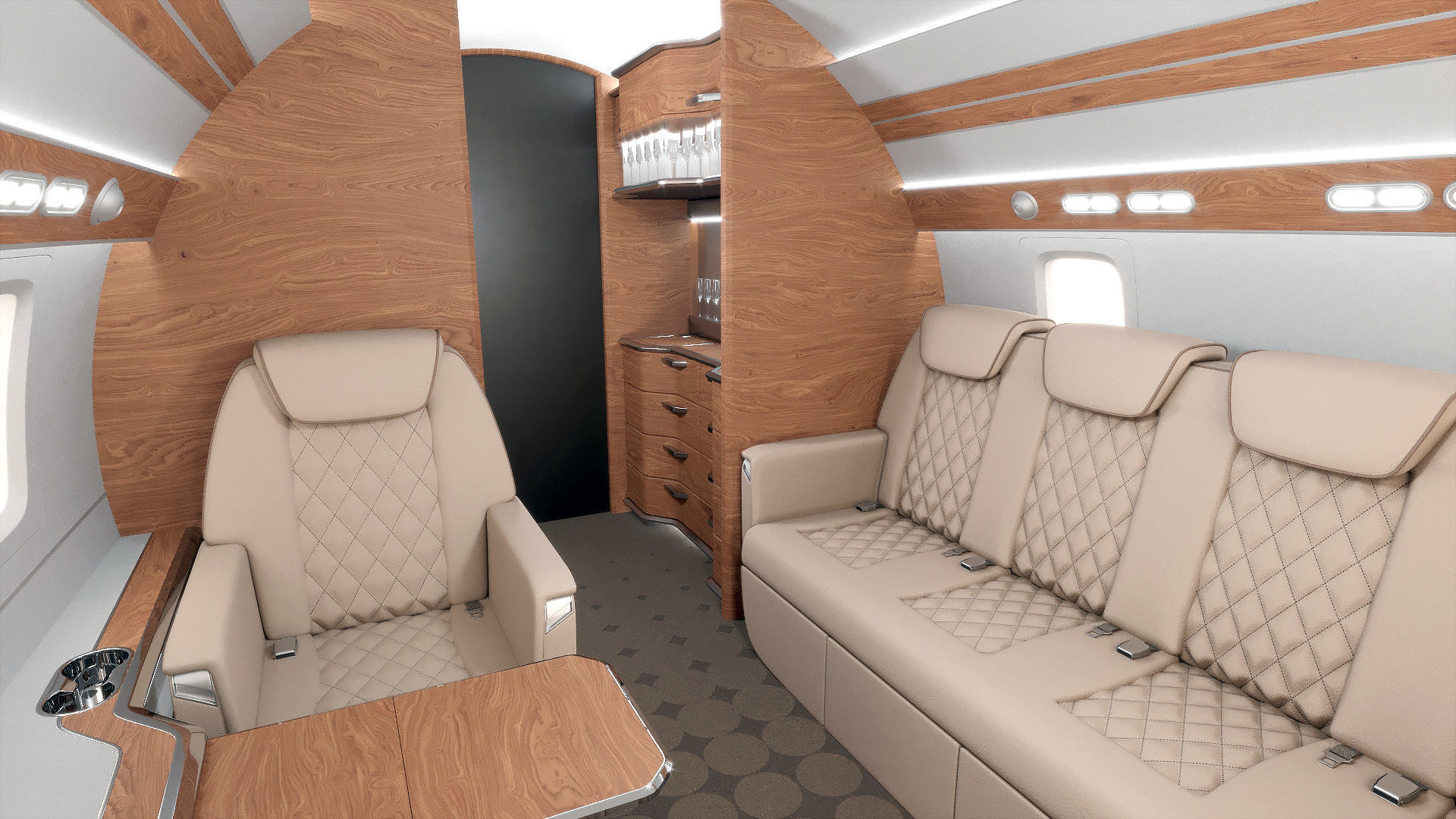 Private Jet interior 3D model_2