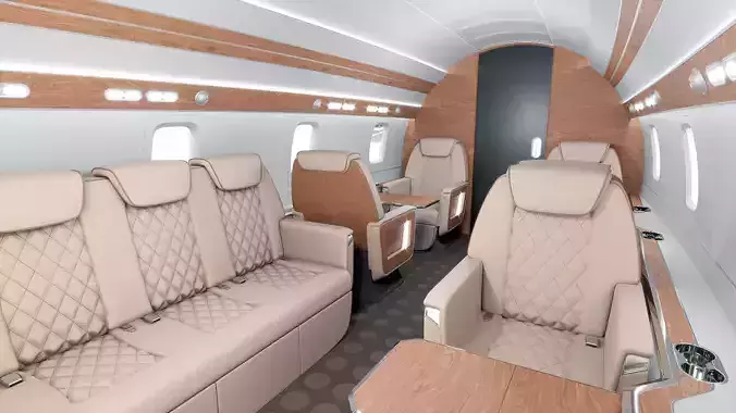 Private Jet interior 3D model