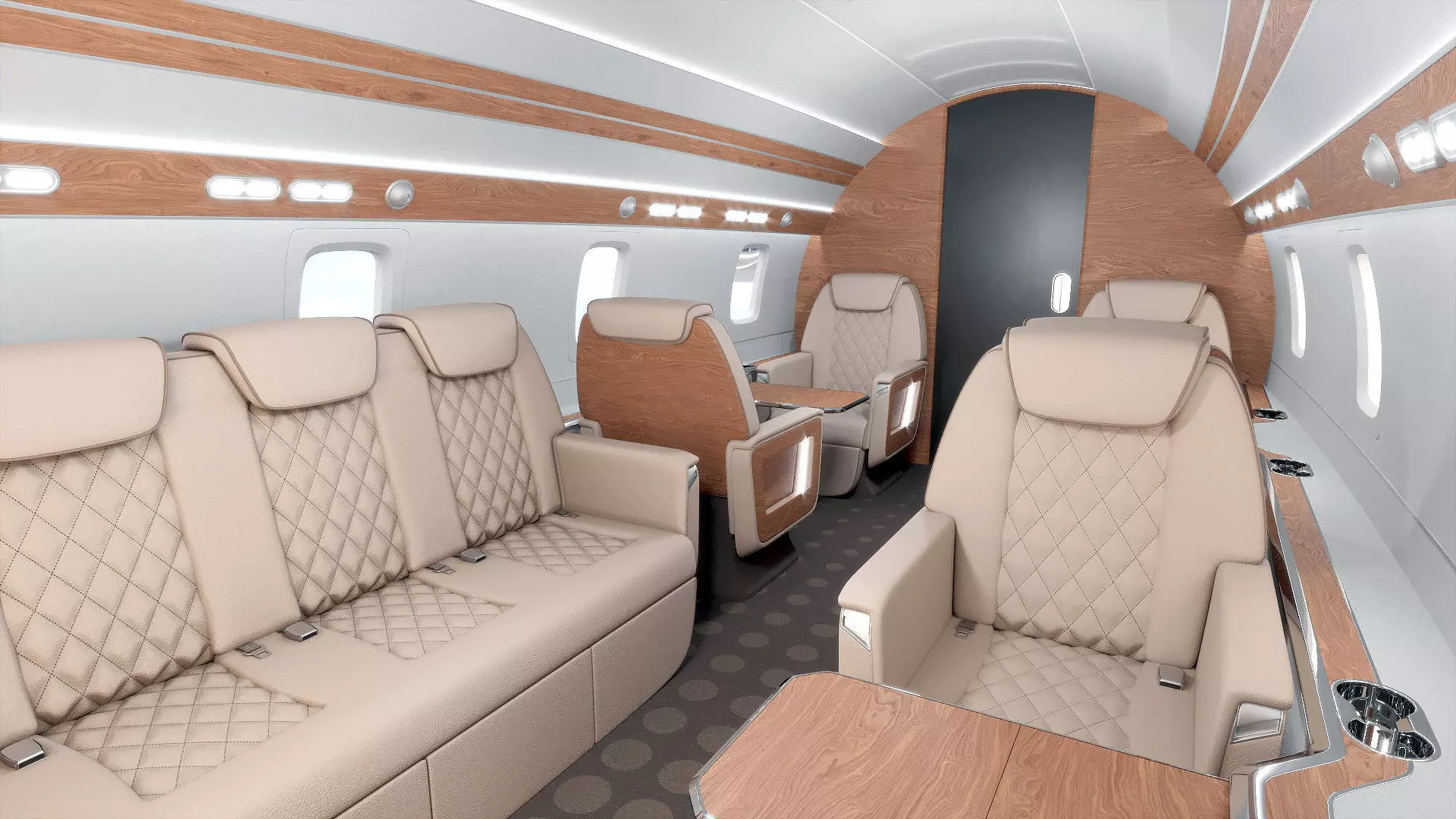 Private Jet interior 3D model_0