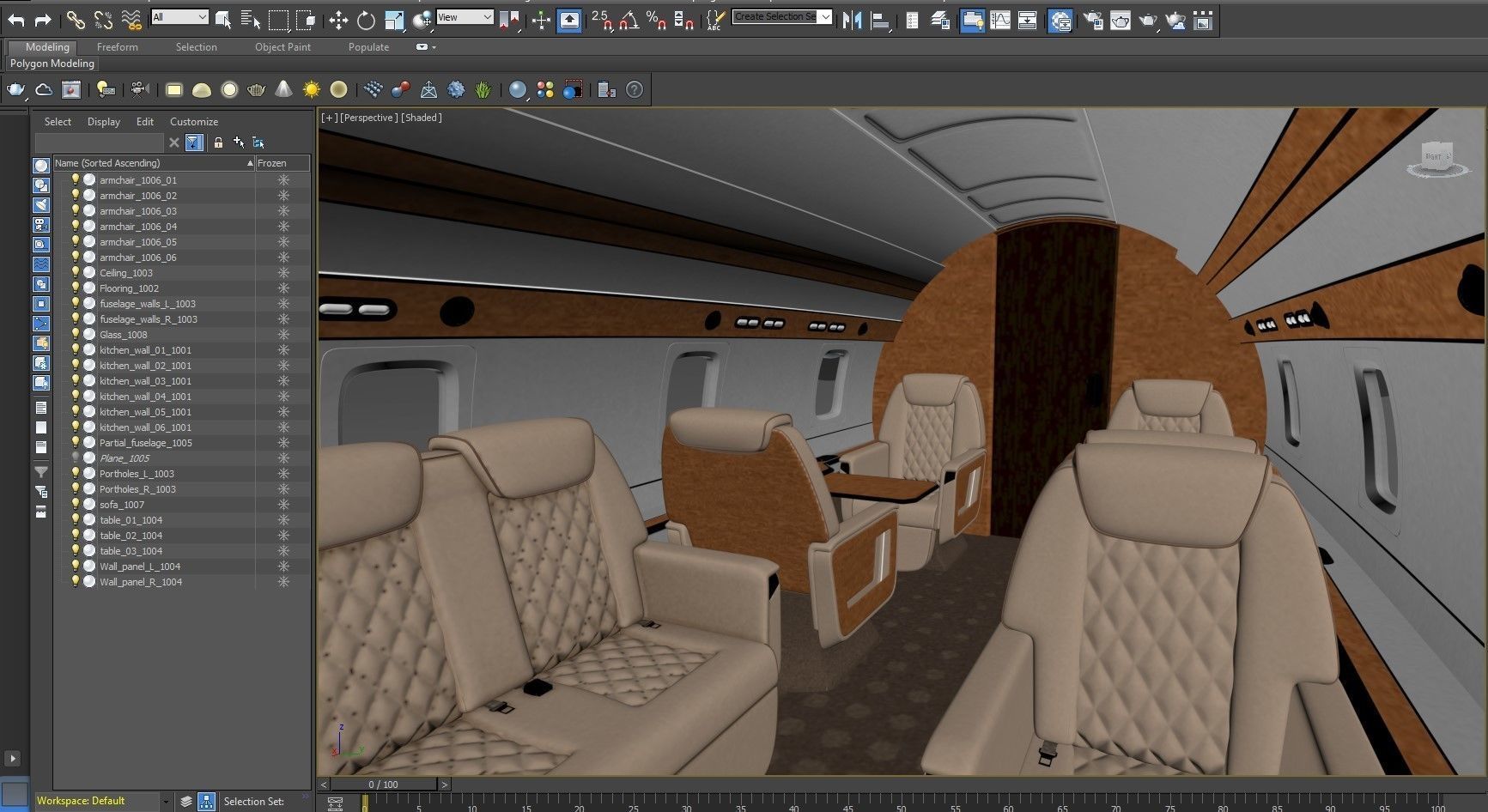 Private Jet interior 3D model_3
