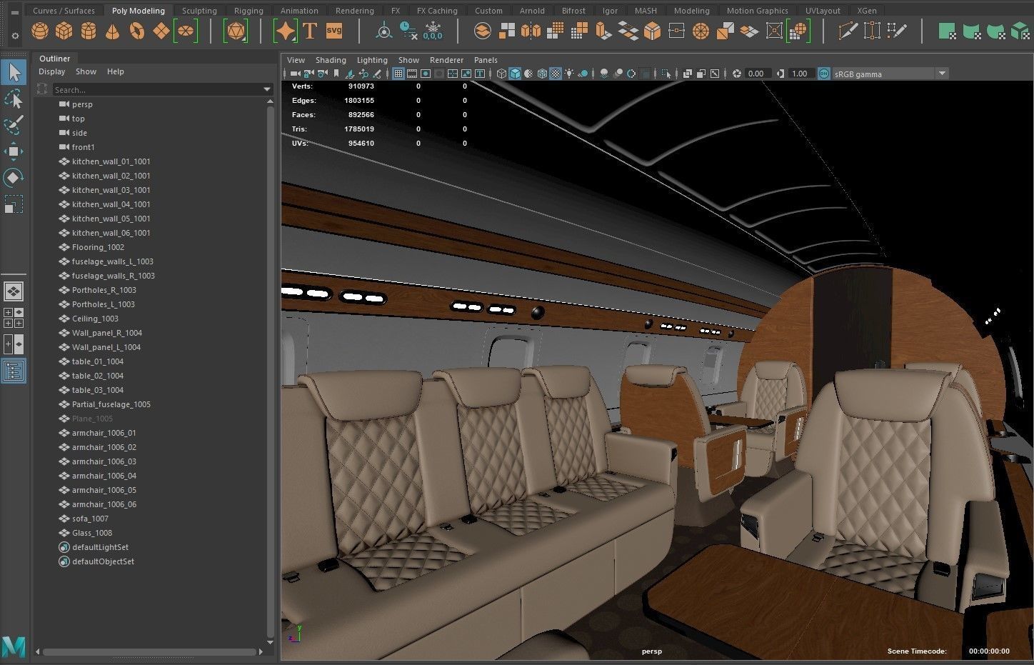 Private Jet interior 3D model_1