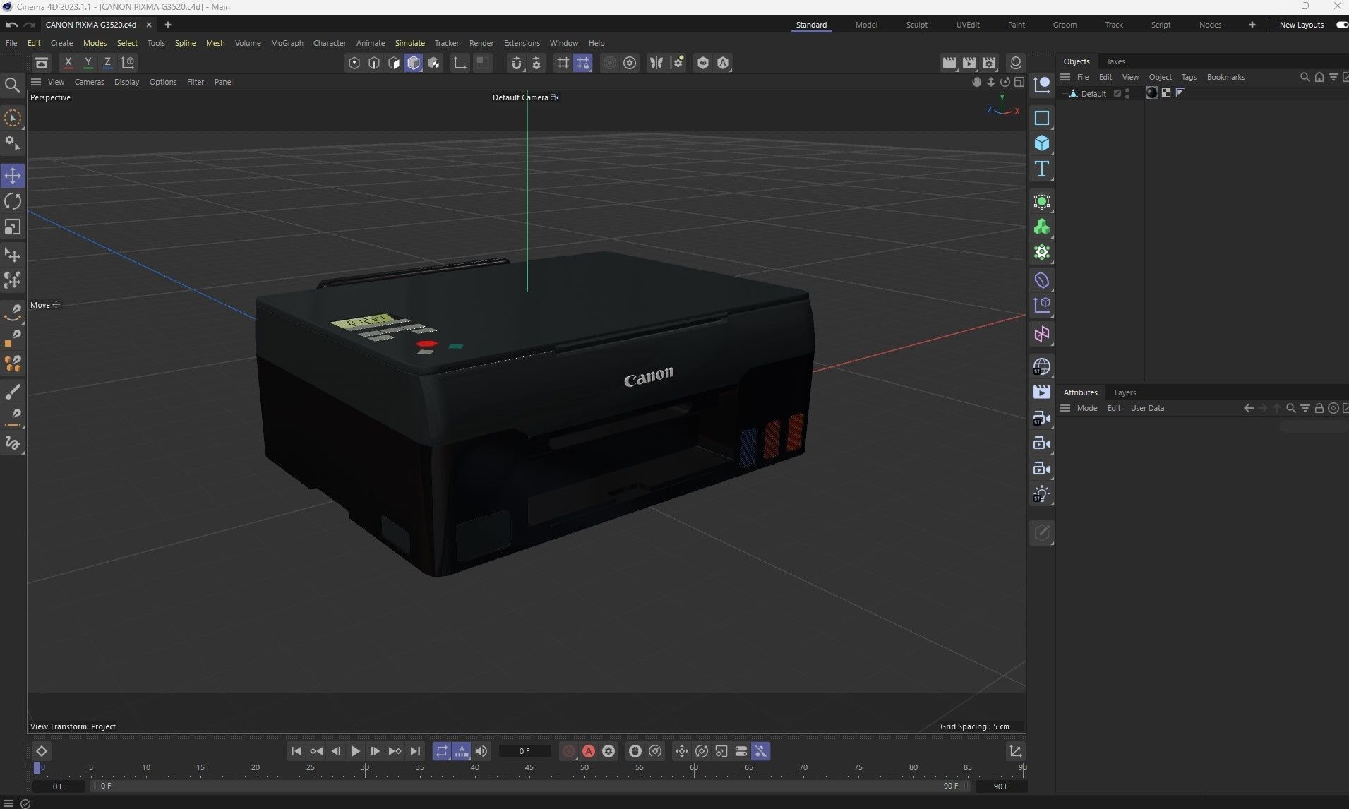 CANON PIXMA G3520 Low-poly 3D model_20