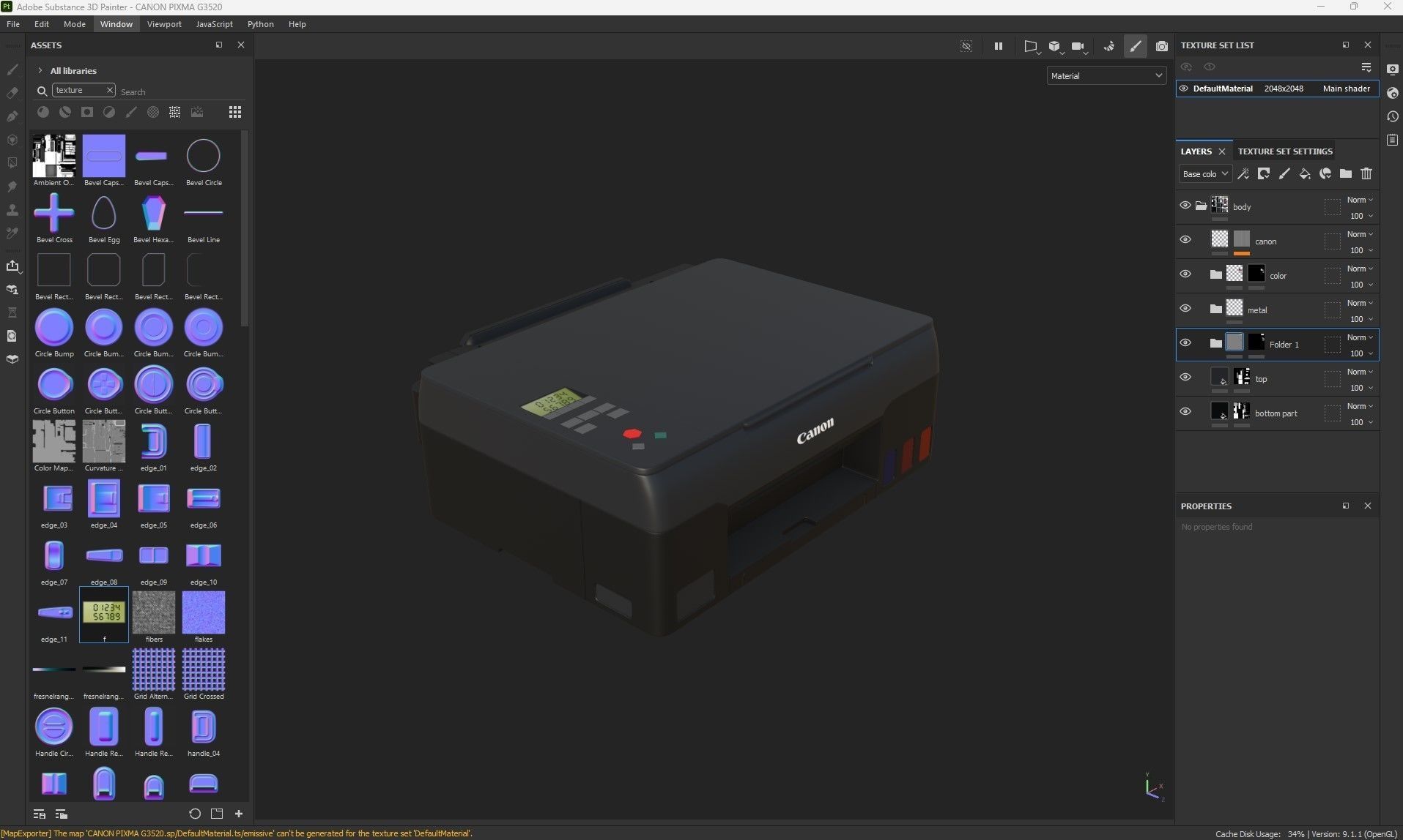 CANON PIXMA G3520 Low-poly 3D model_16
