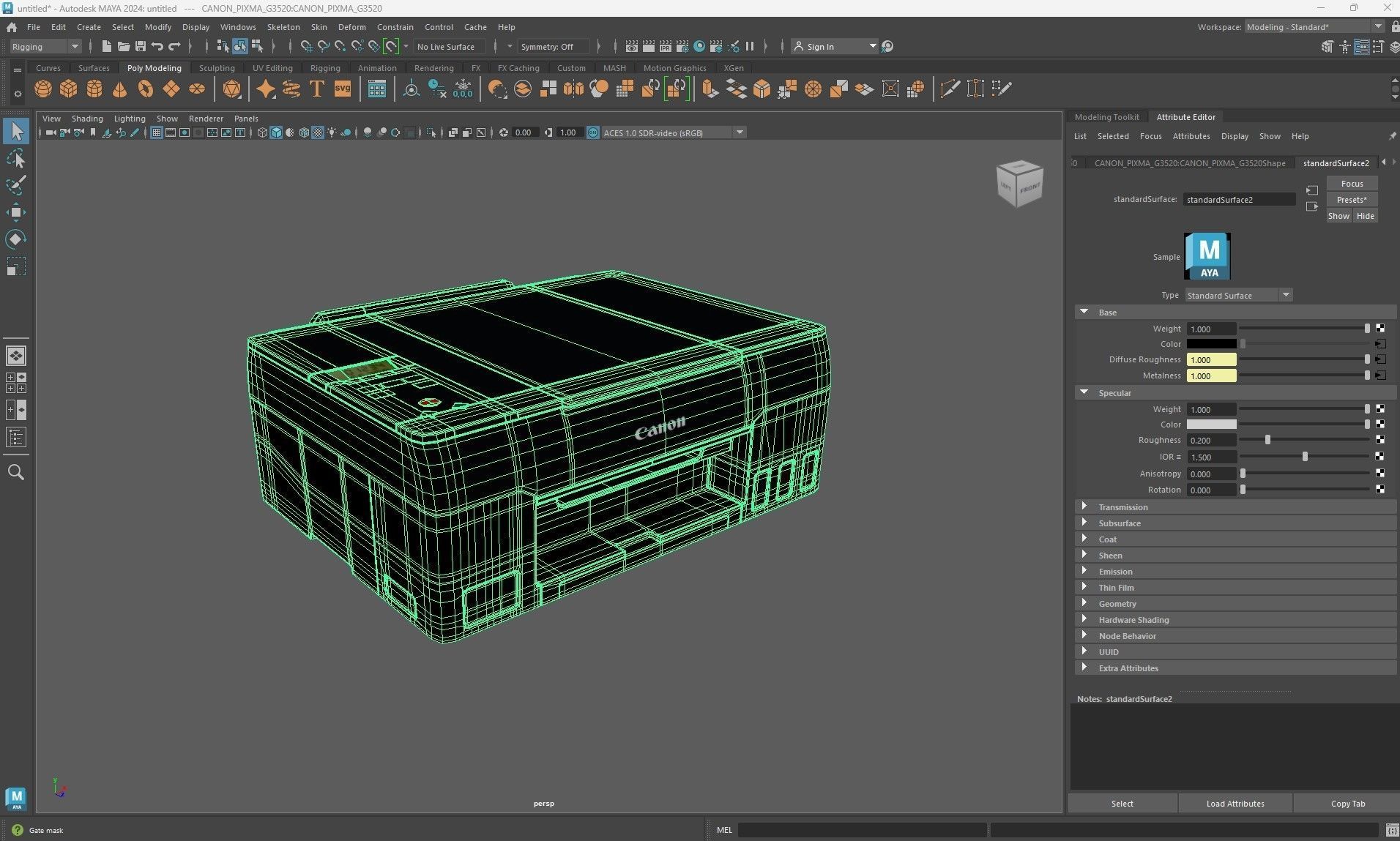 CANON PIXMA G3520 Low-poly 3D model_21