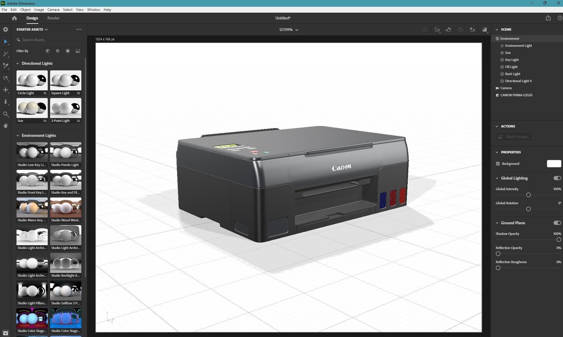 CANON PIXMA G3520 Low-poly 3D model_17