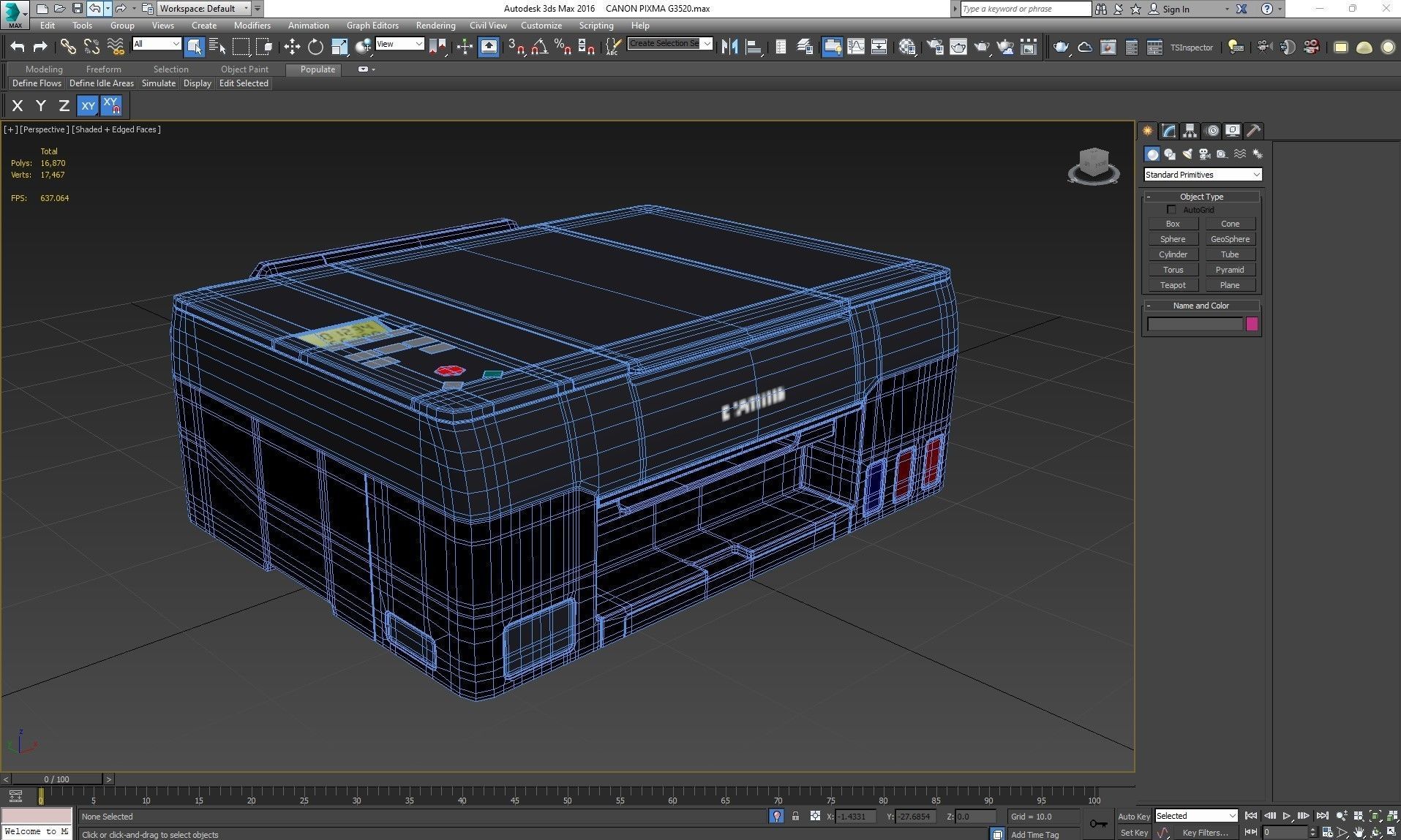 CANON PIXMA G3520 Low-poly 3D model_22