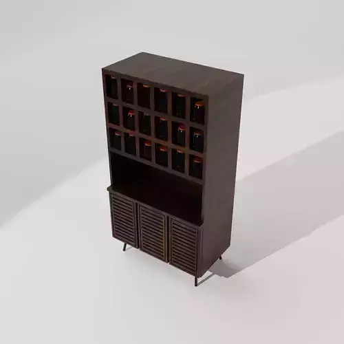 Wooden Spice Cabinet for Kitchen Visualization