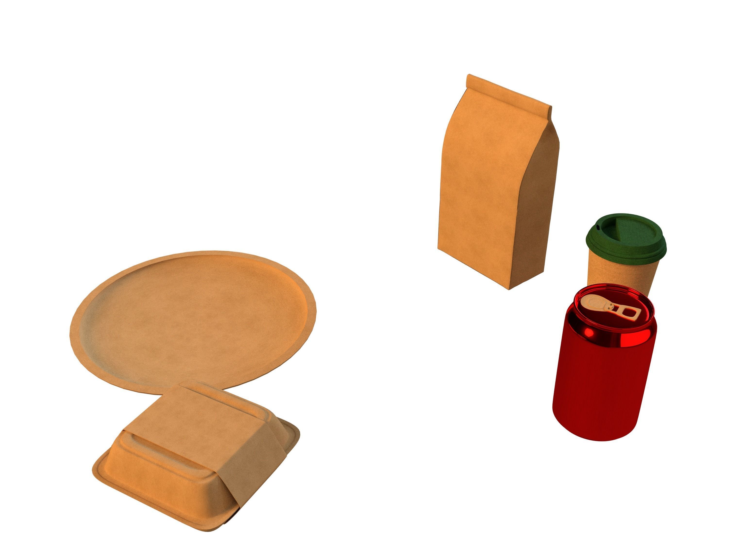 Fast Food Menu Set - Collection - Nutrition - Take Away 3D model_5