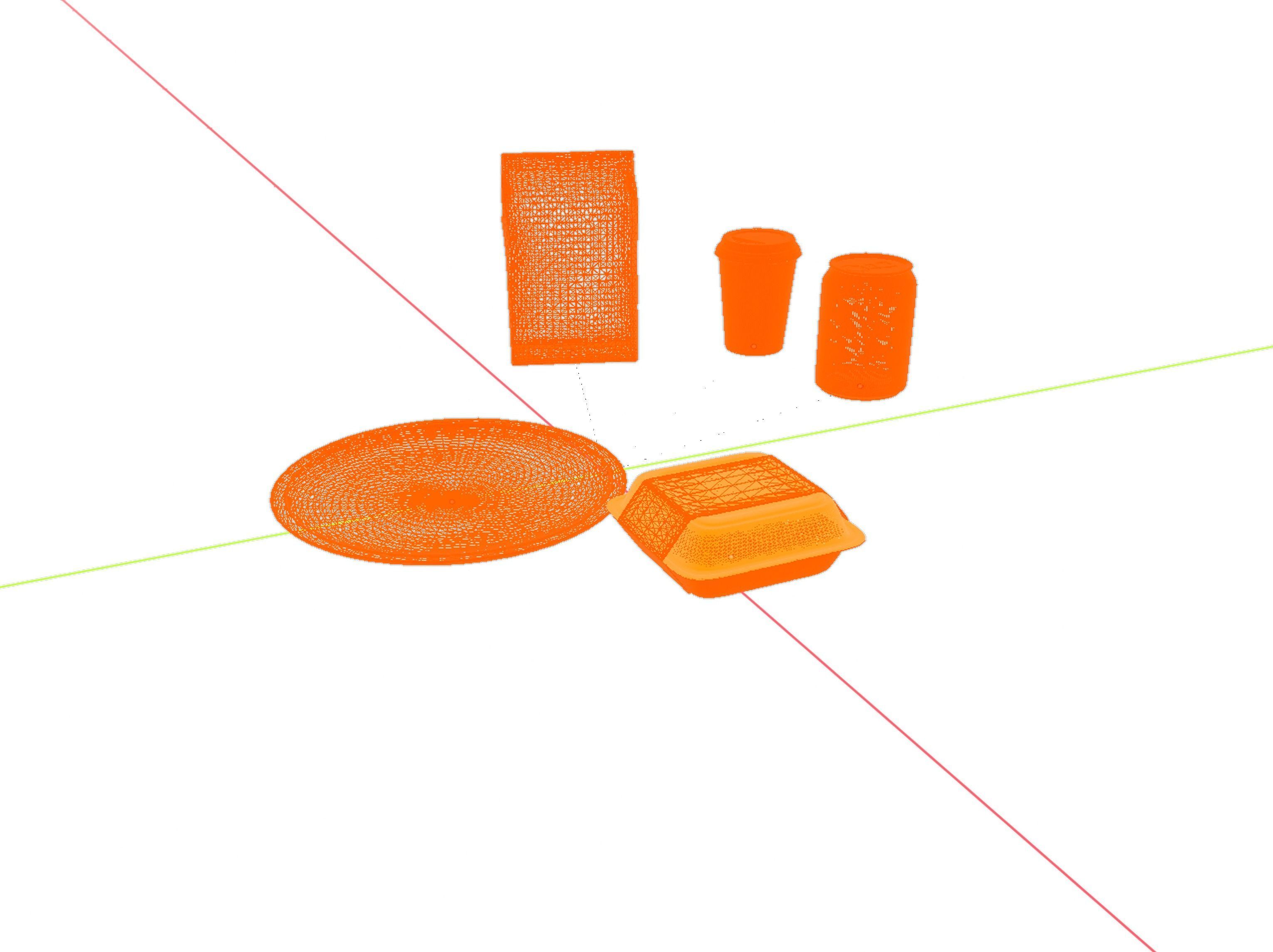 Fast Food Menu Set - Collection - Nutrition - Take Away 3D model_6