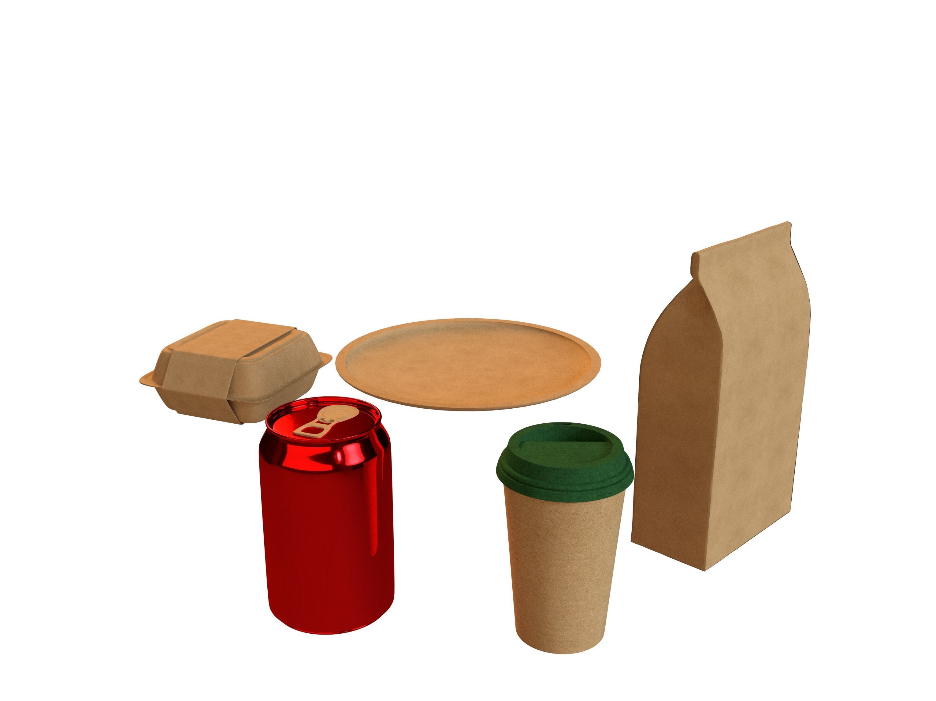 Fast Food Menu Set - Collection - Nutrition - Take Away 3D model_4