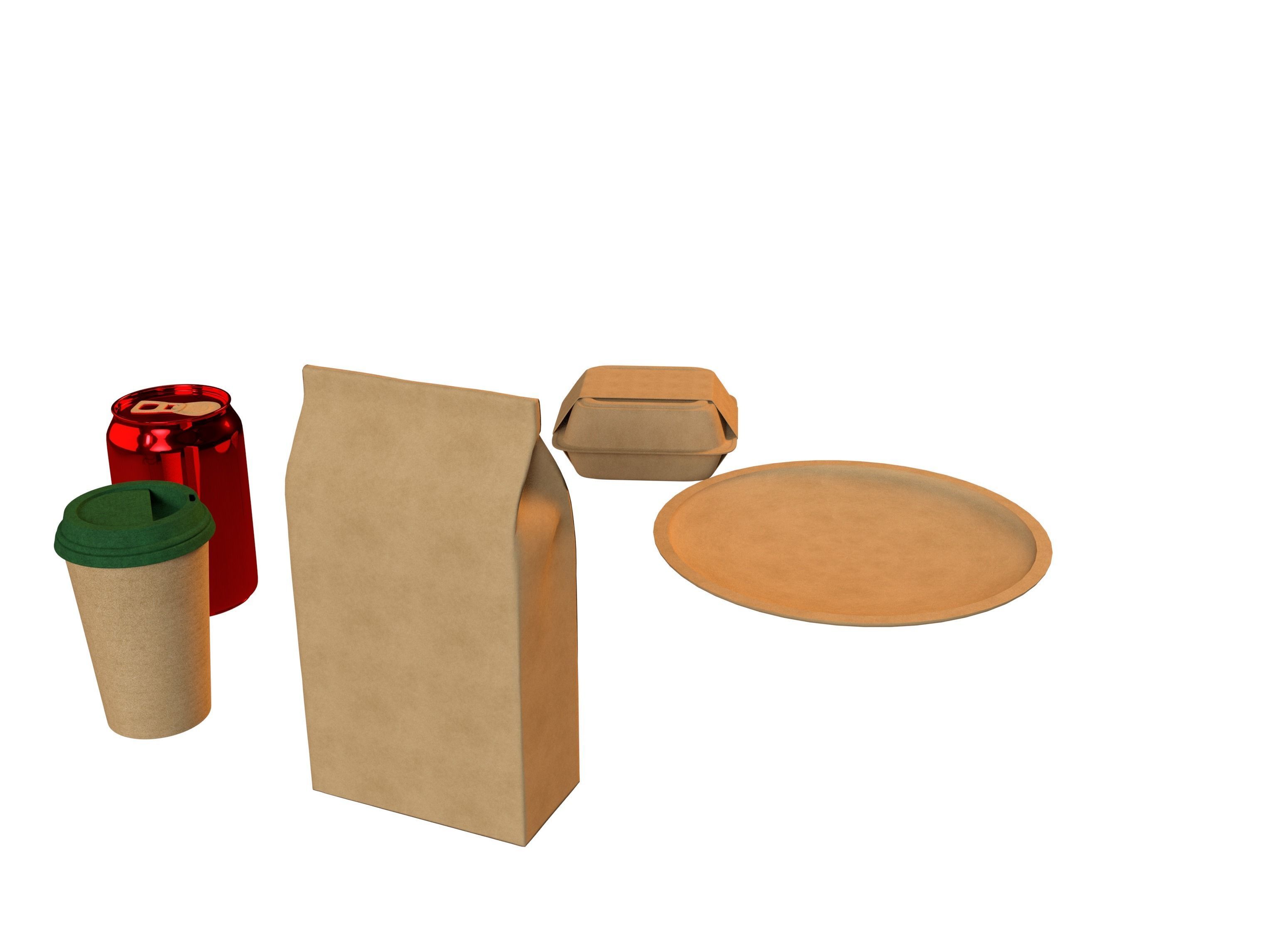 Fast Food Menu Set - Collection - Nutrition - Take Away 3D model_3