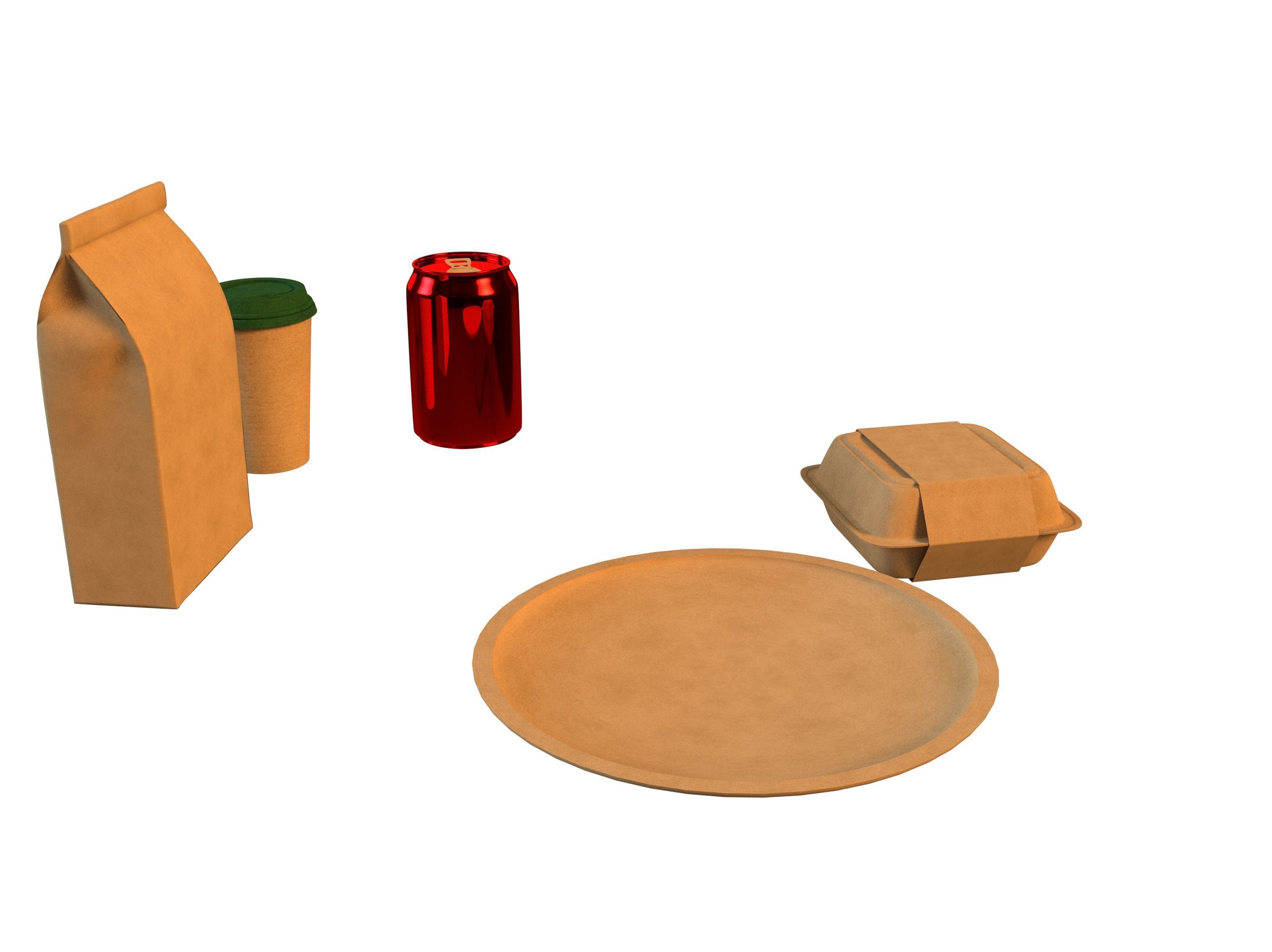 Fast Food Menu Set - Collection - Nutrition - Take Away 3D model_2