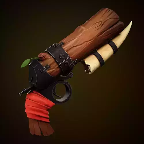 Stylized Gun Low-poly 3D model