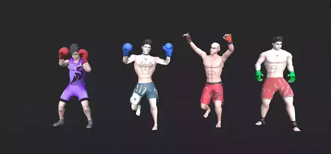 Boxing Animations Low-poly 3D model