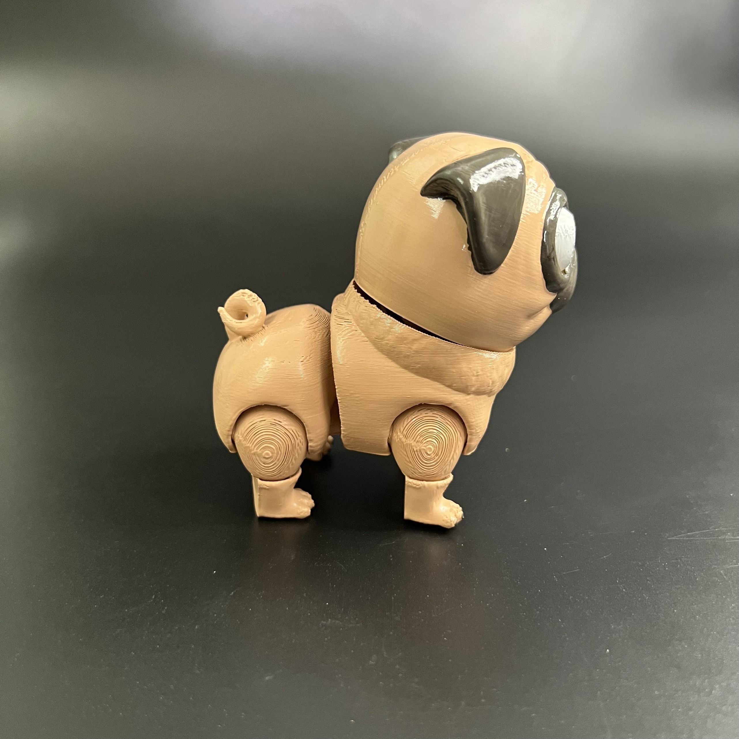 PUG DOG FLEXI - ARTICULATED - STL - 3MF MULTICOLOR 3D print model_4