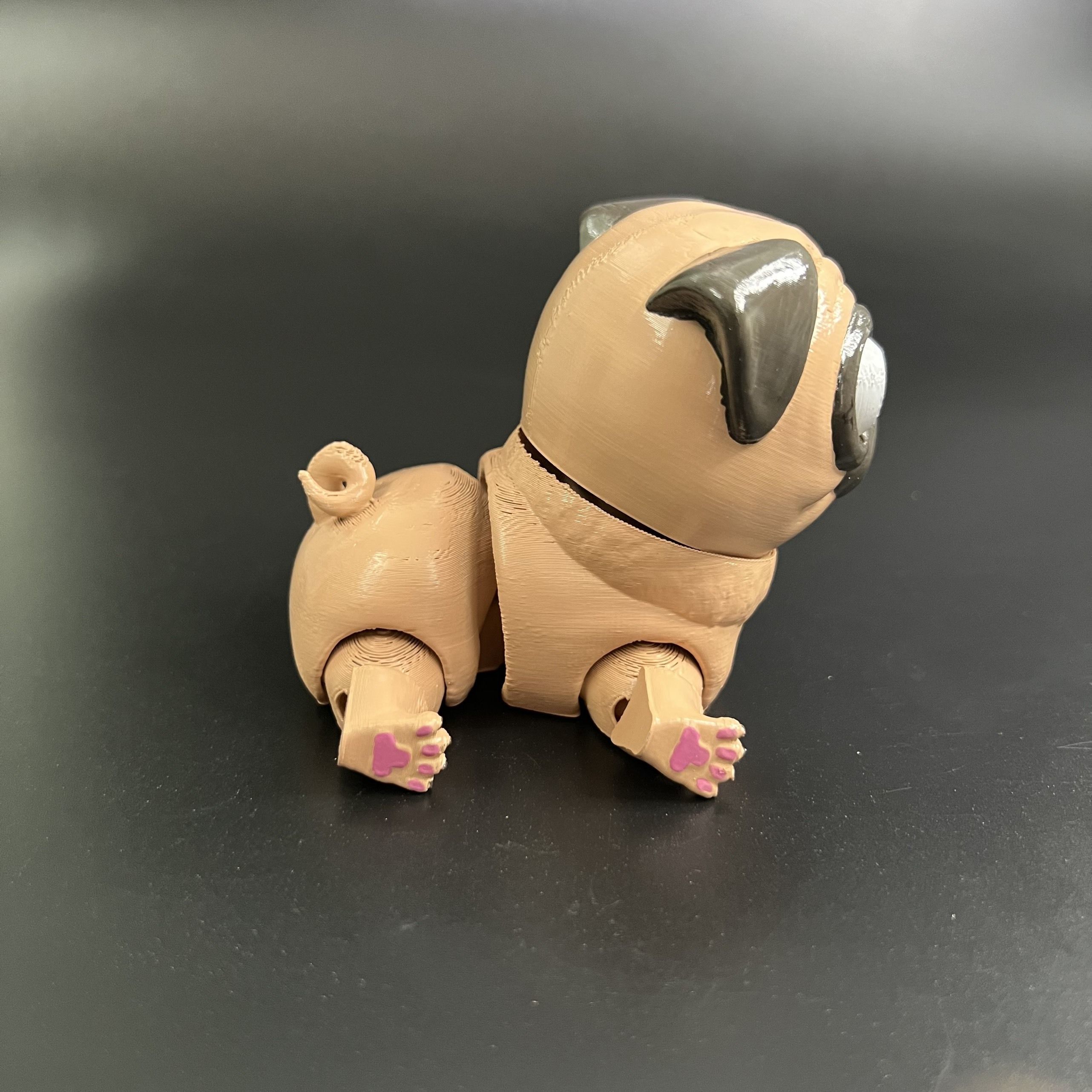 PUG DOG FLEXI - ARTICULATED - STL - 3MF MULTICOLOR 3D print model_8