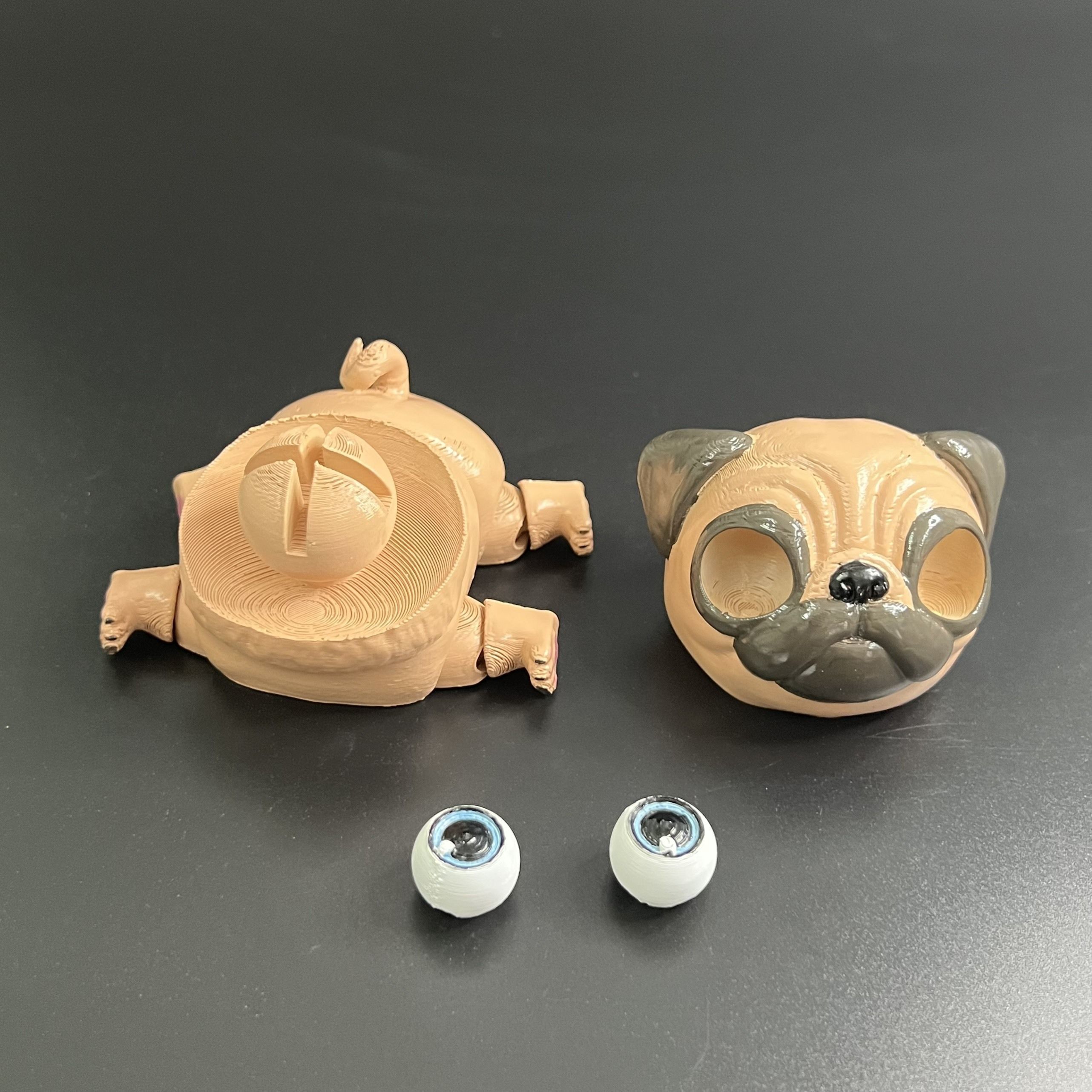 PUG DOG FLEXI - ARTICULATED - STL - 3MF MULTICOLOR 3D print model_2